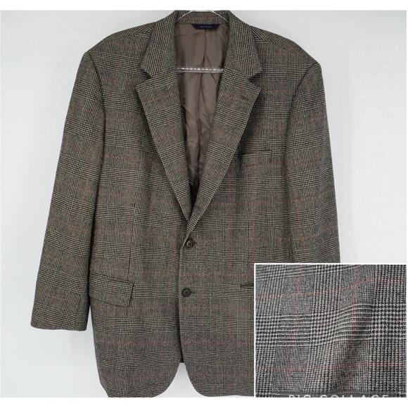 Brooks Brothers X Loro Piana New Zelander Natural Glen Plaid 100% Wool Blazer